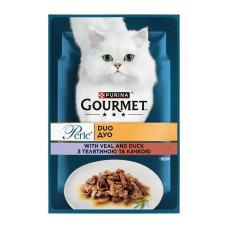 Вологий корм Gourmet (Гурме Дуо) Perle Duo для кішок із телятиною та качкою 85г*26 шт