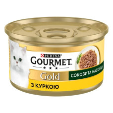Gourmet Gold (Гурме Голд) Соковита насолода консерви для кішок з куркою 85 г*24 шт.