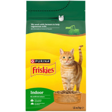 Сухий корм Friskies Indoor для домашніх котів, з куркою і садовою травою 1,5 кг