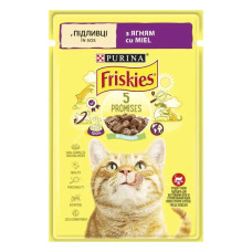 Вологий корм Friskies для кішок з ягням, шматочки в соусі 85 г*26 шт