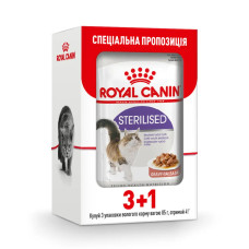 Акція! 3+1! Вологий корм для дорослих стерилізованих котів ROYAL CANIN STERILISED IN GRAVY 85 г