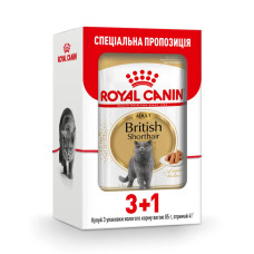 Акція! 3+1! Вологий корм для дорослих котів ROYAL CANIN BRITISH SHORTHAIR ADULT 85 г