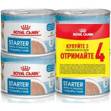 Акція! 3+1! Вологий корм для новонароджених собак ROYAL CANIN STARTER MOUSE 195 г