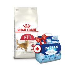Акція! Корм для домашніх і вуличних котів ROYAL CANIN FIT 4 кг + Catsan 5 л