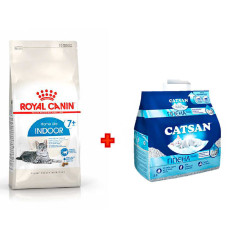 Акція! Корм для домашніх котів ROYAL CANIN INDOOR 7+ 3.5 кг + Catsan 5 л
