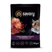  Влажный корм для стерилизованных кошек Savory 22шт*85 г - ягненок и клюква