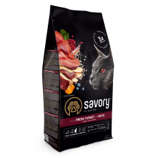 Сухий корм для котів Savory Adult Cat Steril Fresh Turkey and Duck 2 кг - з індичкою та качкою