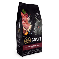 Сухий корм для котів Savory Adult Cat Steril Fresh Turkey and Duck 8 кг - з індичкою та качкою