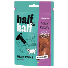 Ласощі для собак Half&Half Meaty Coins Adult 100 г - качка