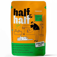 Вологий корм для котів Half&Half Sterilized pouch 22*100 г - індичка