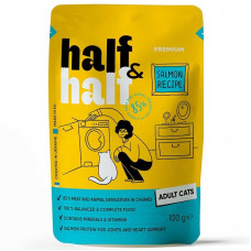 Вологий корм для котів Half&Half Adult pouch 22*100 г - лосось