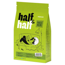 Сухий корм для котів Half&Half Sensitive Digestion 8 кг  - індичка