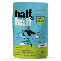 Вологий корм для цуценят Half&Half Puppy 100 г*22 шт - індичка