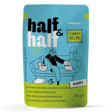 Вологий корм для цуценят Half&Half Puppy 100 г*22 шт - індичка