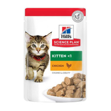 Влажный корм для котят и кошек в период беременности и лактации Hills Science Plan Kitten Chicken - с курицей 85 г*12 шт