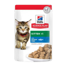 Влажный корм для котят и кошек в период беременности и лактации Hills Science Plan Kitten Ocean Fish - с океанической рыбой 85 г*12 шт