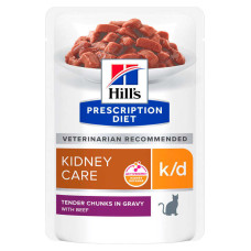 Влажный корм Hills (Хилс) PD Feline k/d Kidney Care с говядиной для кошек с заболеваниями почек 85 г*12 шт