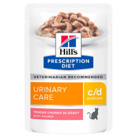 Вологий корм Hills (Хілс) c/d Urinary Care Salmon - з лососем для котів із захворюваннями сечовивідних шляхів 85г*12 шт