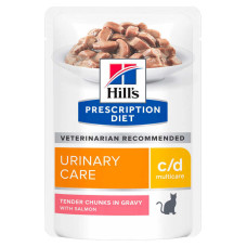Влажный корм Hills (Хилс) c/d Urinary Care Salmon - с лососем для кошек с заболеваниями мочевыводящих путей 85 г*12 шт