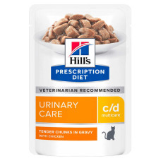 Влажный корм Hills (Хилс) c/d Urinary Care Chicken - с курицей для кошек с заболеваниями мочевыводящих путей 85 г*12 шт