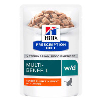 Вологий корм Hills (Хілс) PD Feline w/d Multi-Benefit з куркою для підтримки при цукровому діабеті та контролю ваги у котів 85 г*12 шт