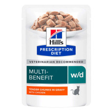Влажный корм Hills (Хилс) PD Feline w/d Multi-Benefit с курицей для поддержки при сахарном диабете и контроля веса у кошек 85 г*12 шт
