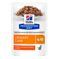 Влажный корм Hills (Хилс) s/d Urinary Care с курицей для кошек с заболеваниями мочевыводящих путей 85 г*12 шт
